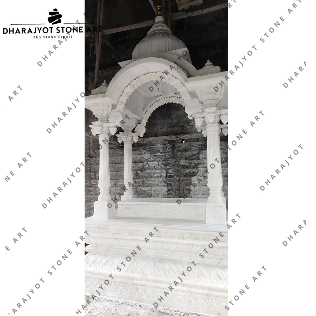 Handcarved Mandir Indoor Outdoor Carved Marble Temple