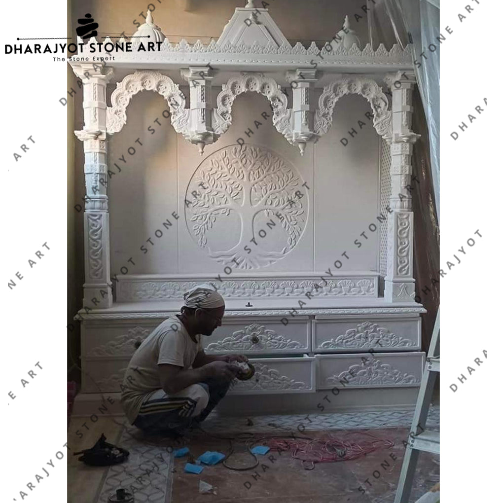 Traditional Rajasthani Carving Natural Stone Mandir