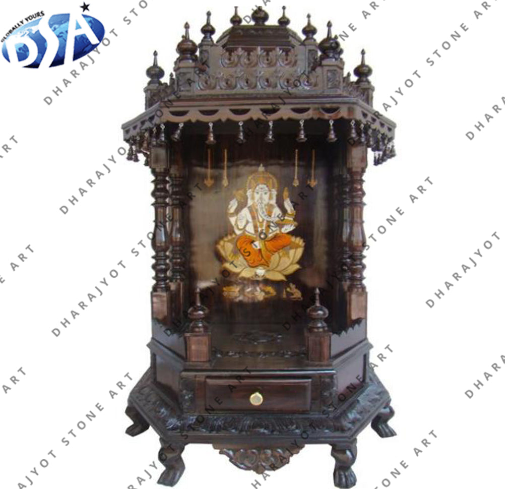 Customized Black Stone Pooja Mandir