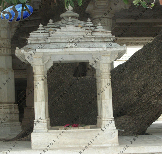 Customized Size White Marble Carved Temple