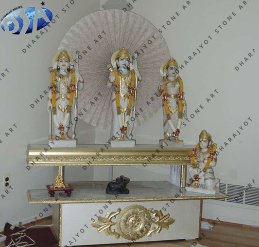 White Marble Lord Ram God Statue Temple