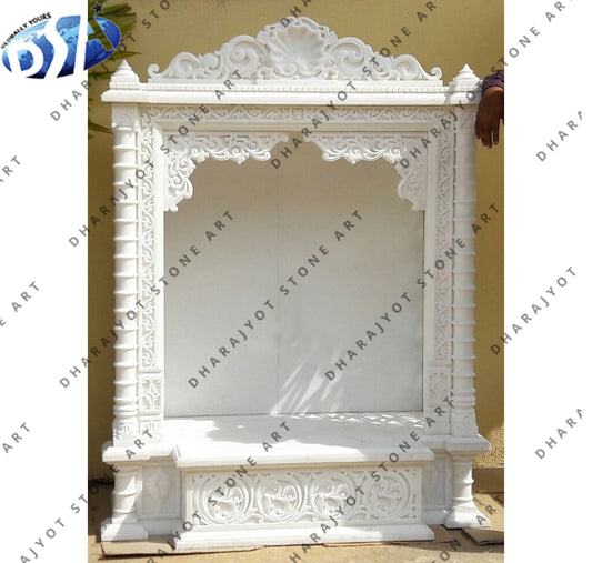 Natural White Marble Carving Stone Temple