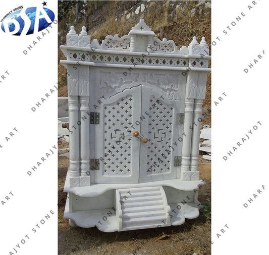 Religious Indoor Decorative White Marble Temple