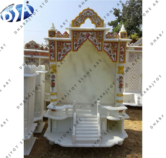 Home Decorative Handmade Carved White Marble Temple