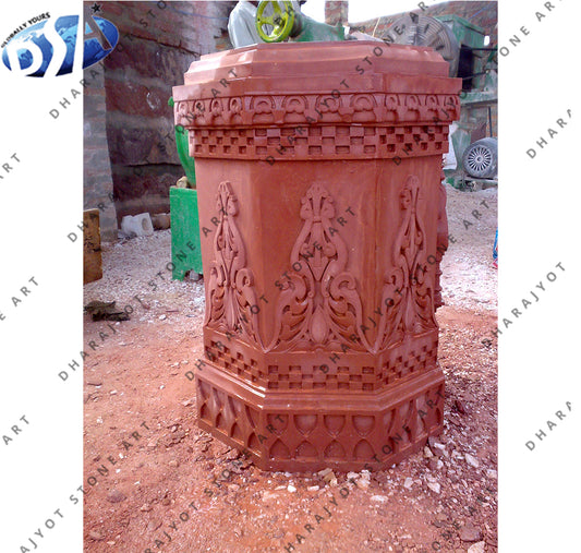 Red Sandstone Carved Tulsikyara