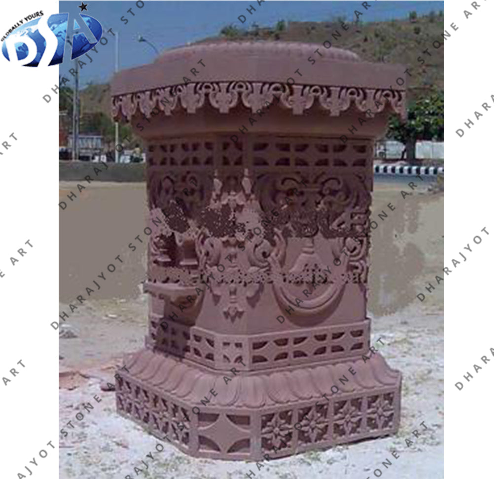 Hand Carved Chocolate Sandstone Antique Tulsikyara