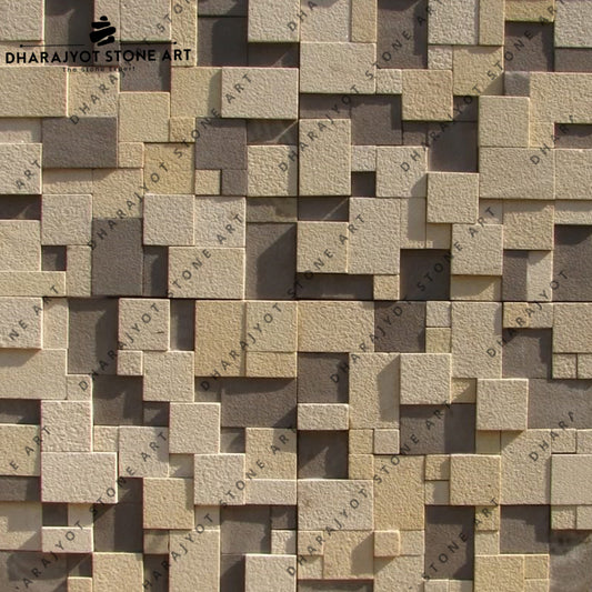 Natural Sandstone Up And Down Mosaic