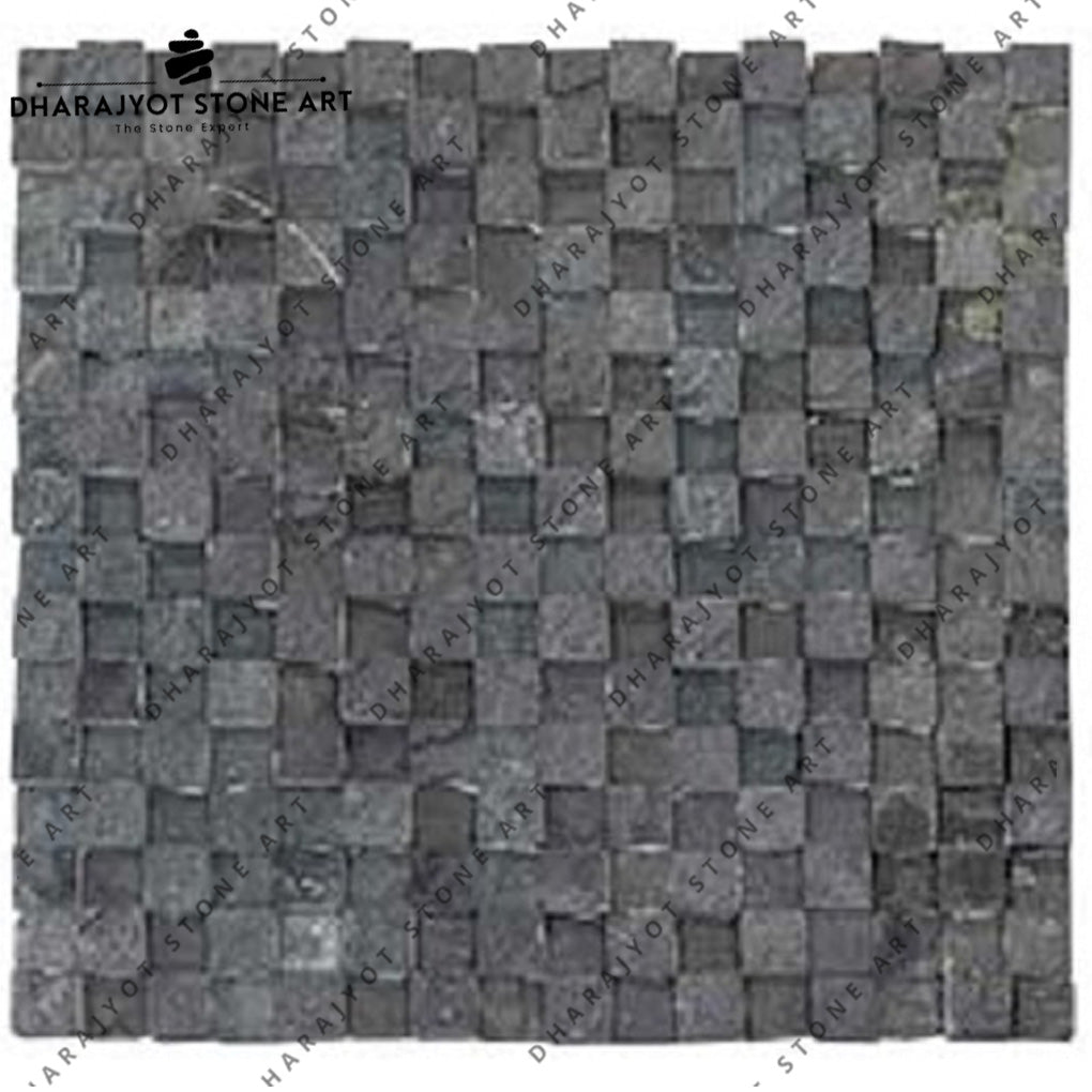 Black Limestone Natural Up And Down Mosaic