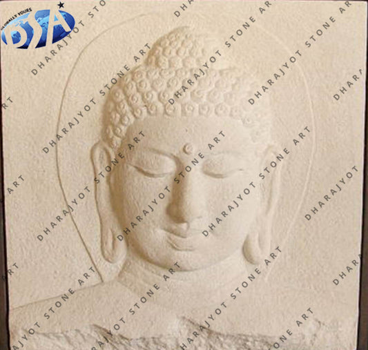 Smooth Sandstone Buddha Wall Hanging