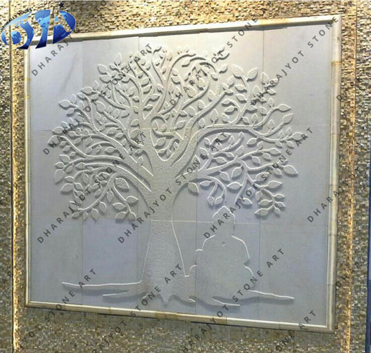 Pure White Marble Tree Wall Hanging