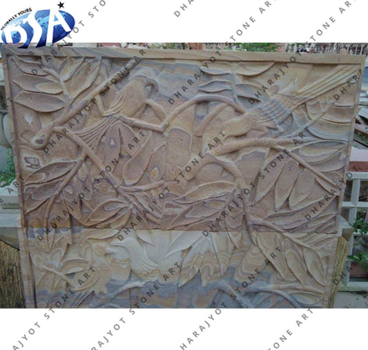 Decoration Sandstone Carving Panel Wall Hanging