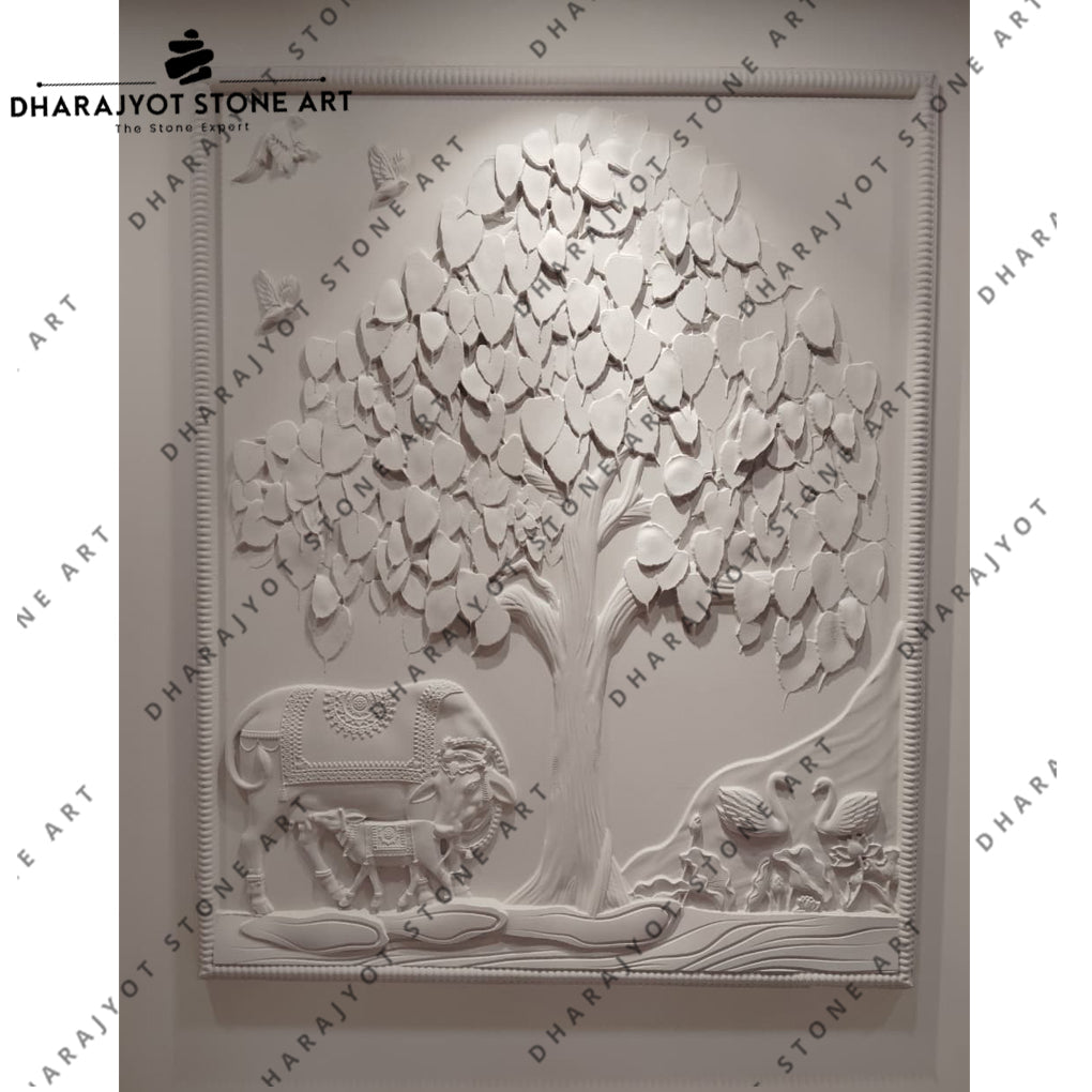 Custom Hand Carved Natural Sandstone Figure Relief Sculpture 3D Art Wall Mural