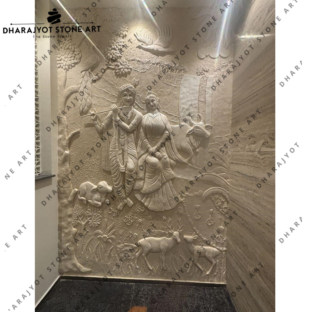 Handcrafted Divine Art Panel for Pooja Room Wall Mural