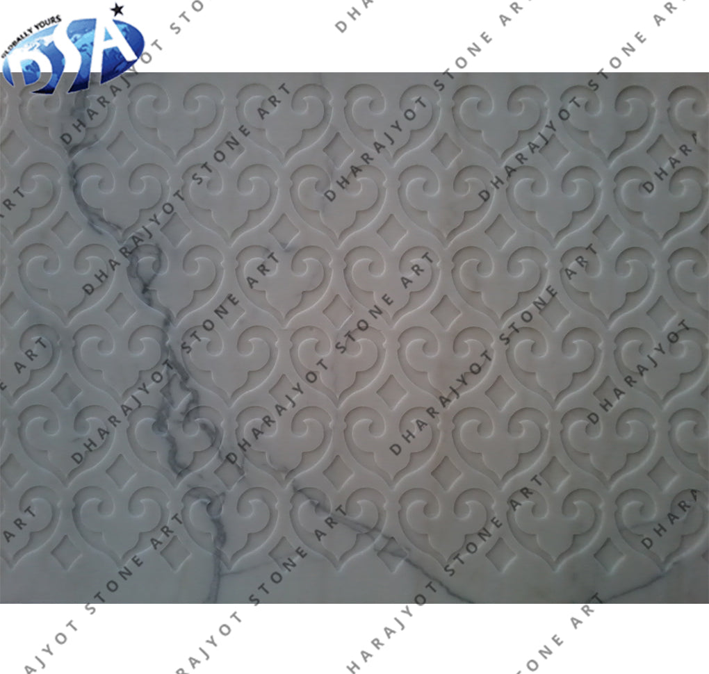 Luxury Decorative White Marble Carved Wall Panel