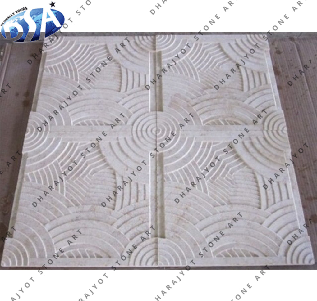 Hand-Carved Natural Sandstone Decorative Wall Panel