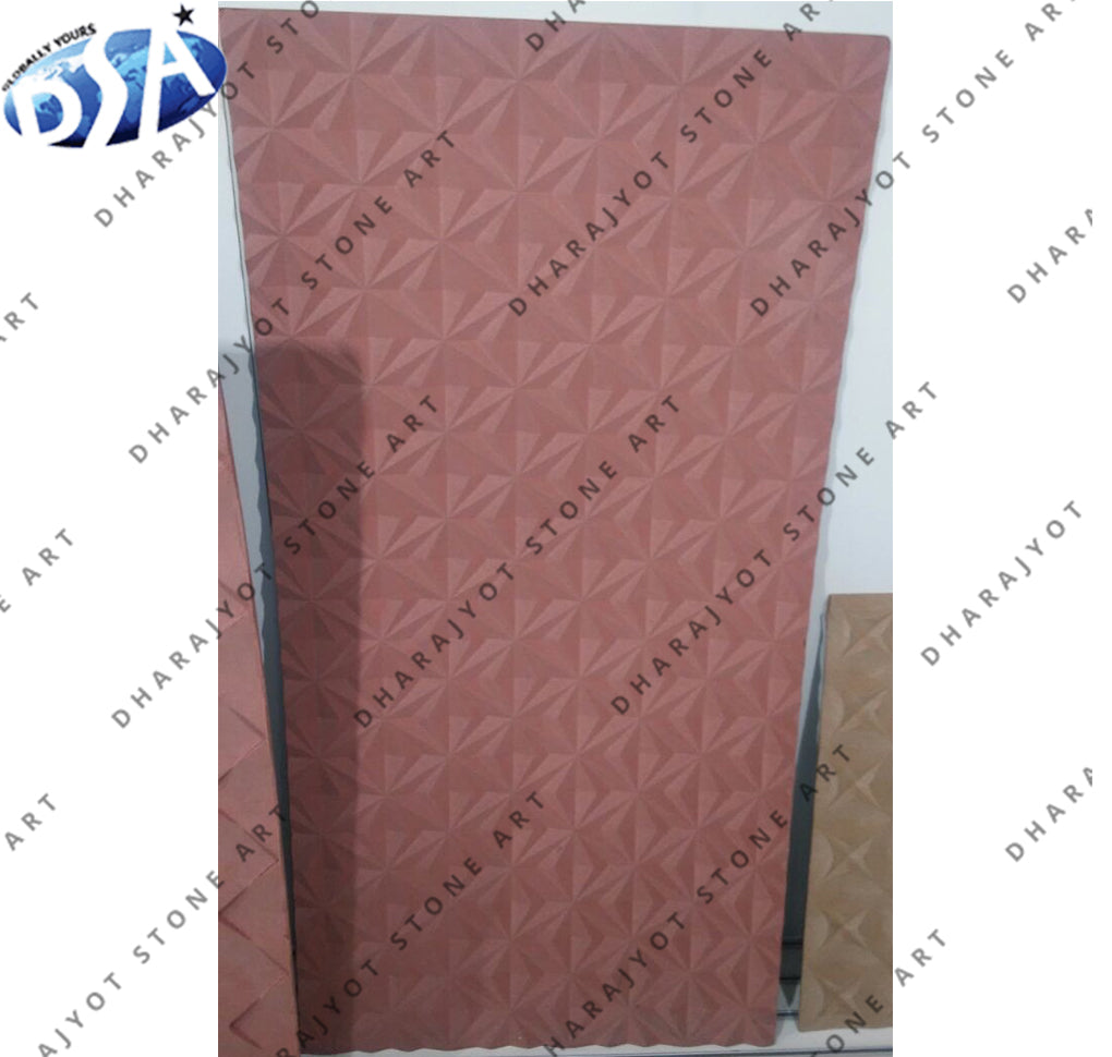 Decorative Textured Diamond Pattern Stone Wall Panel