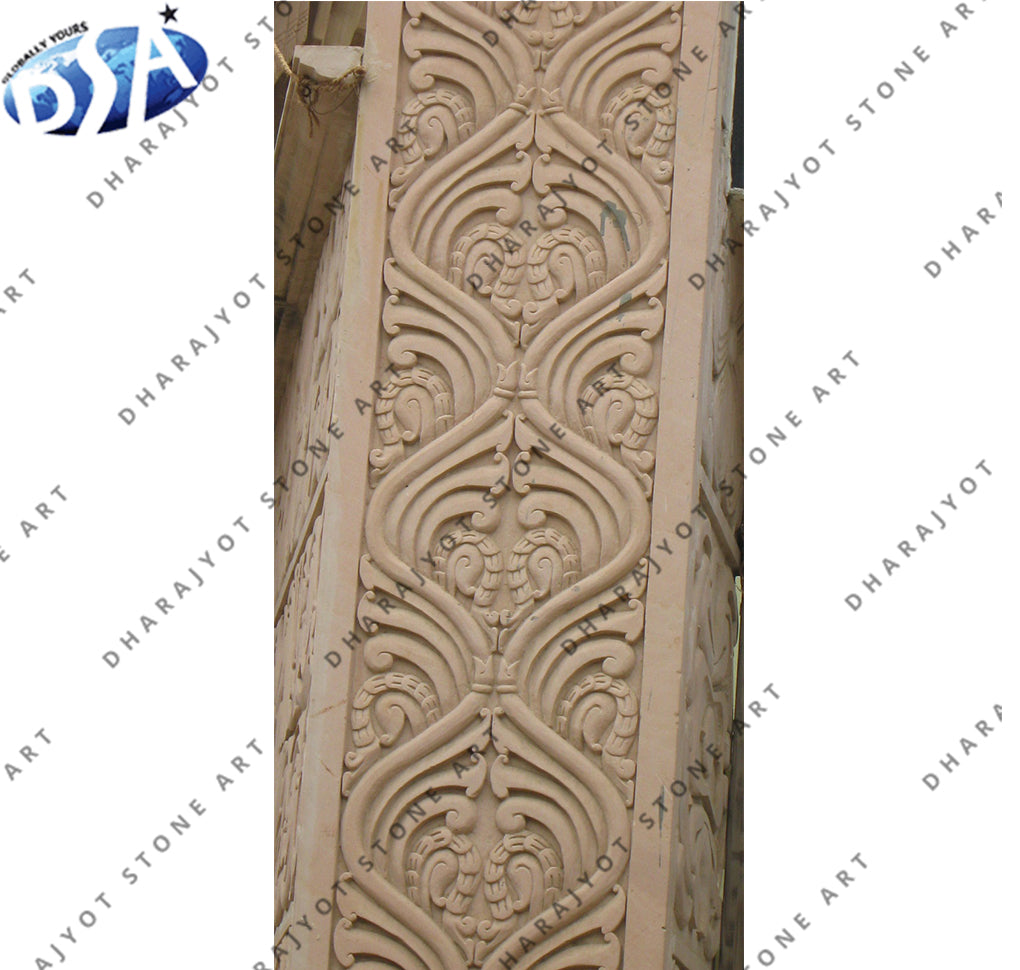 Elegant Sandstone Carved Traditional Stone Wall Panel