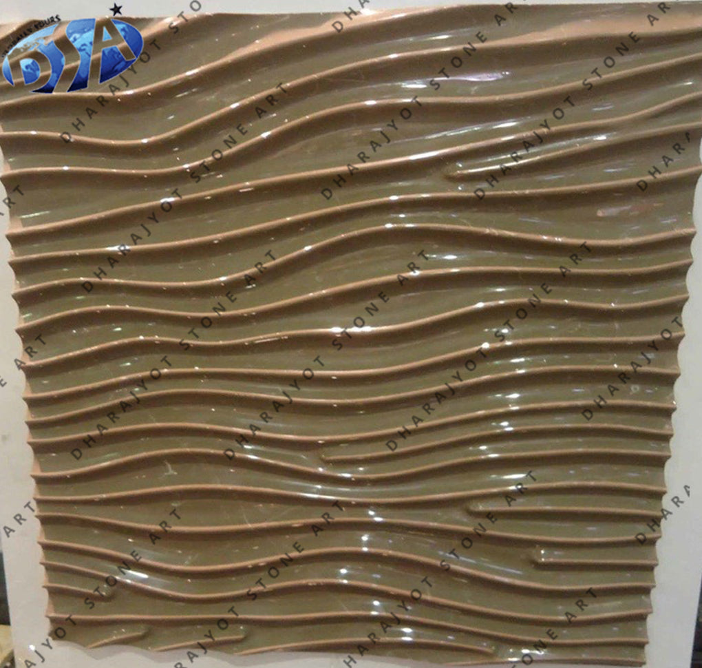 Ripple Design Polished Stone Wave Pattern Wall Panel