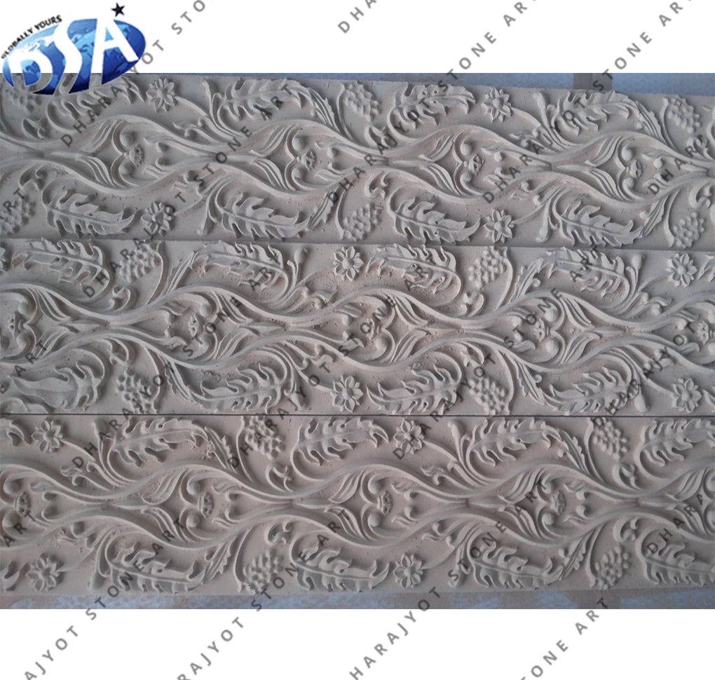 Elegant Decorative Natural Sandstone Hand-Carved Wall Panel
