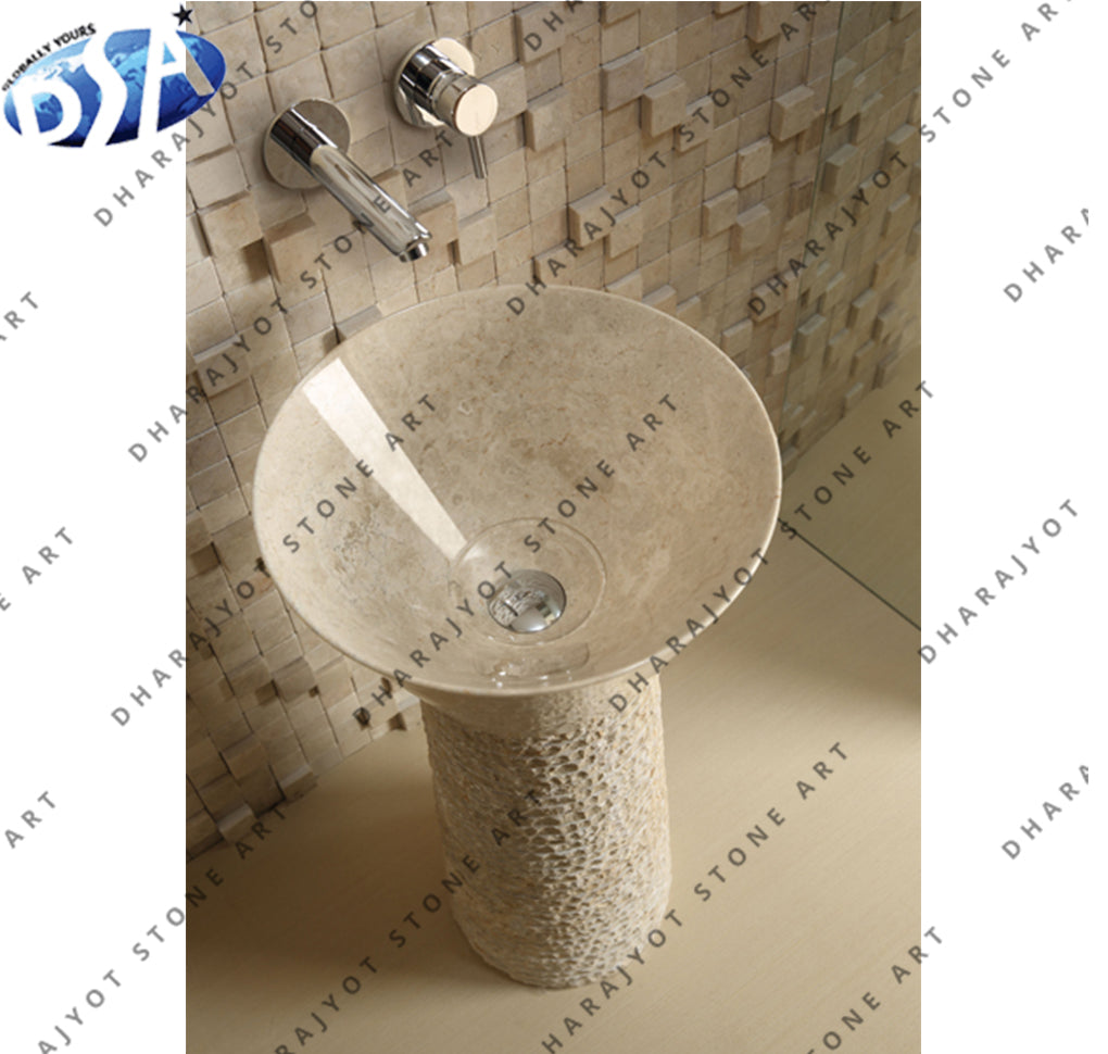 Natural Stone Pedestal Wash Basin