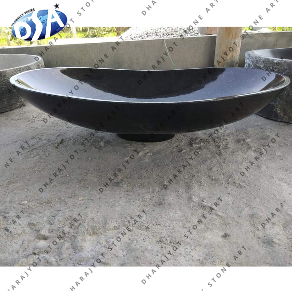 India Black Marble Wash Basin Stone Sink