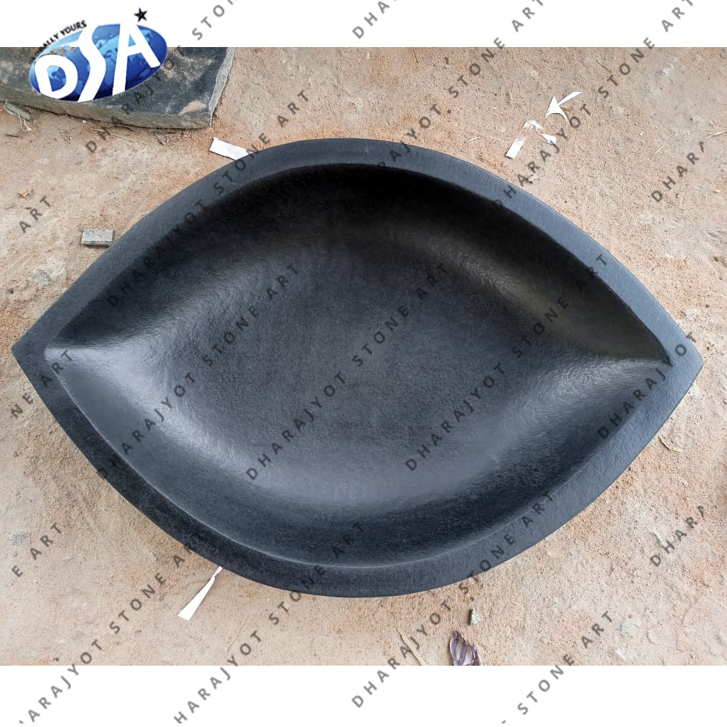 Natural Black Stone Sink Bali River Stone Sink