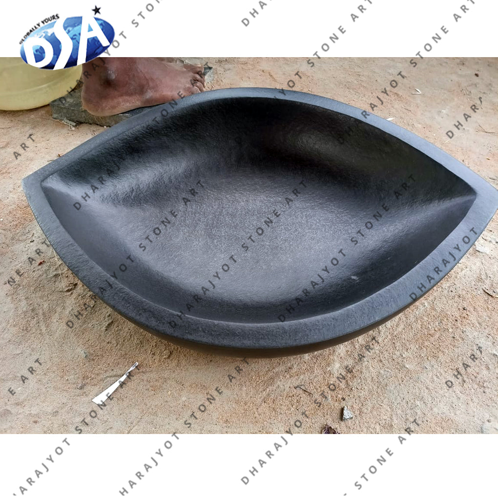 Natural Black Stone Sink Bali River Stone Sink