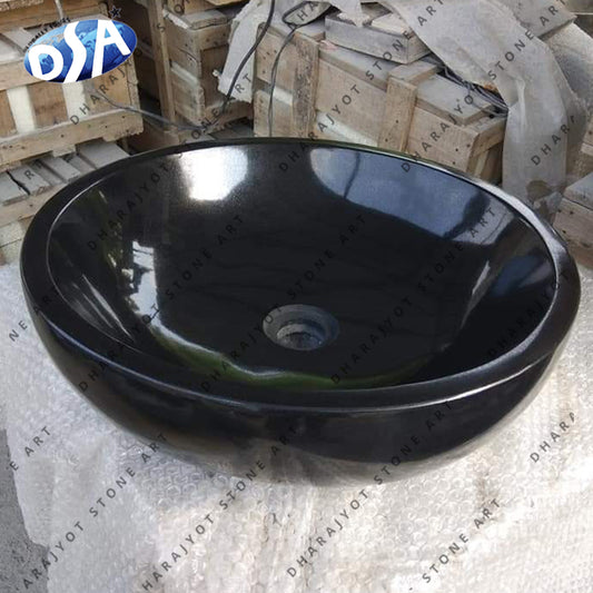 Custom Black Marble Hand Wash Basin Sinks