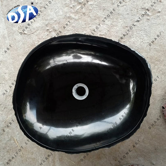 Dark Black Marble Stone Washbasin