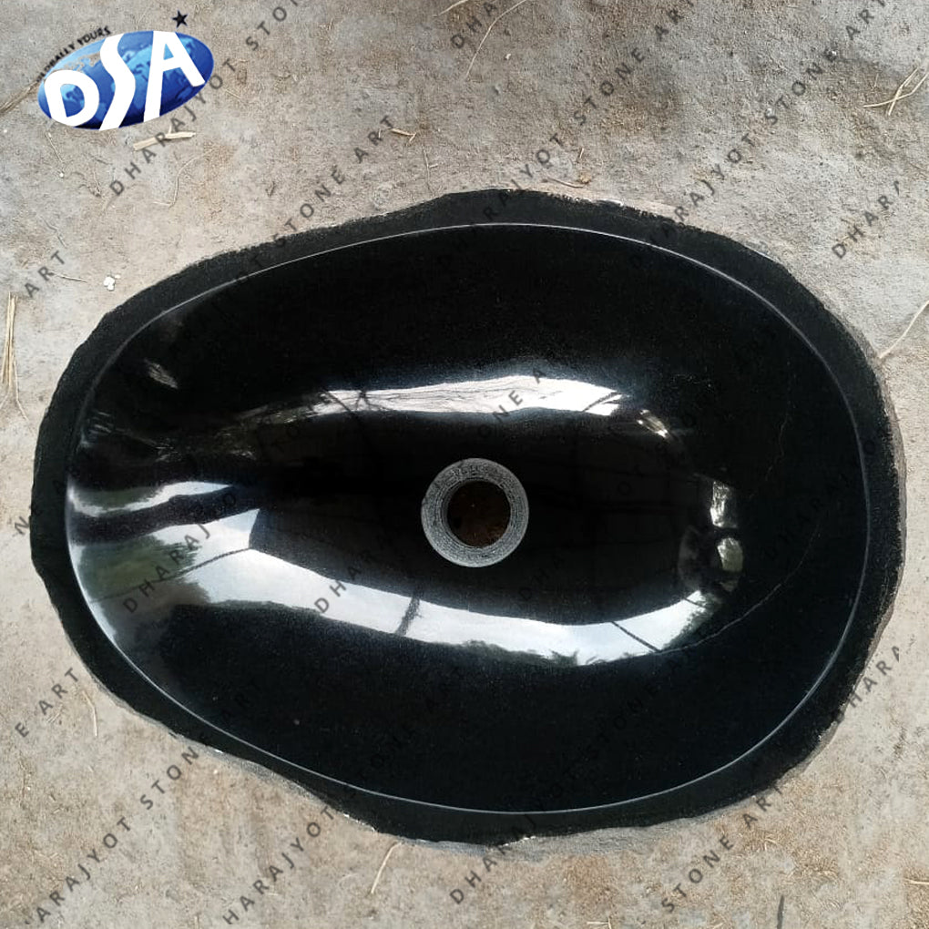 Free Standing Black Marble Hand Wash Basin