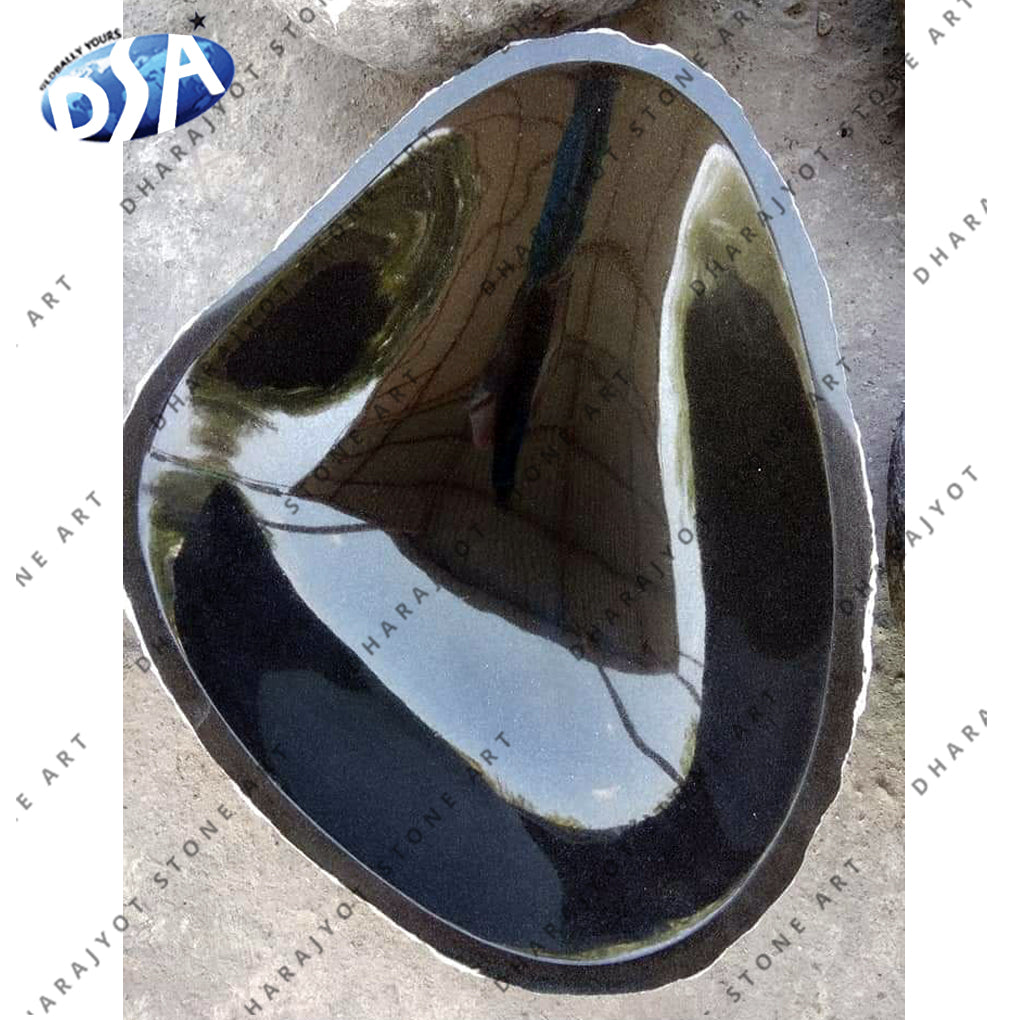 Oval Shape Black Stone Hand Wash Basin Sinks