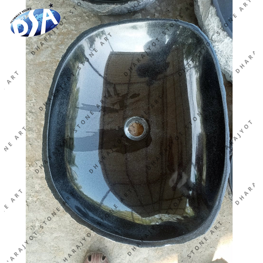 Natural Black Marble Stone Wash Basin