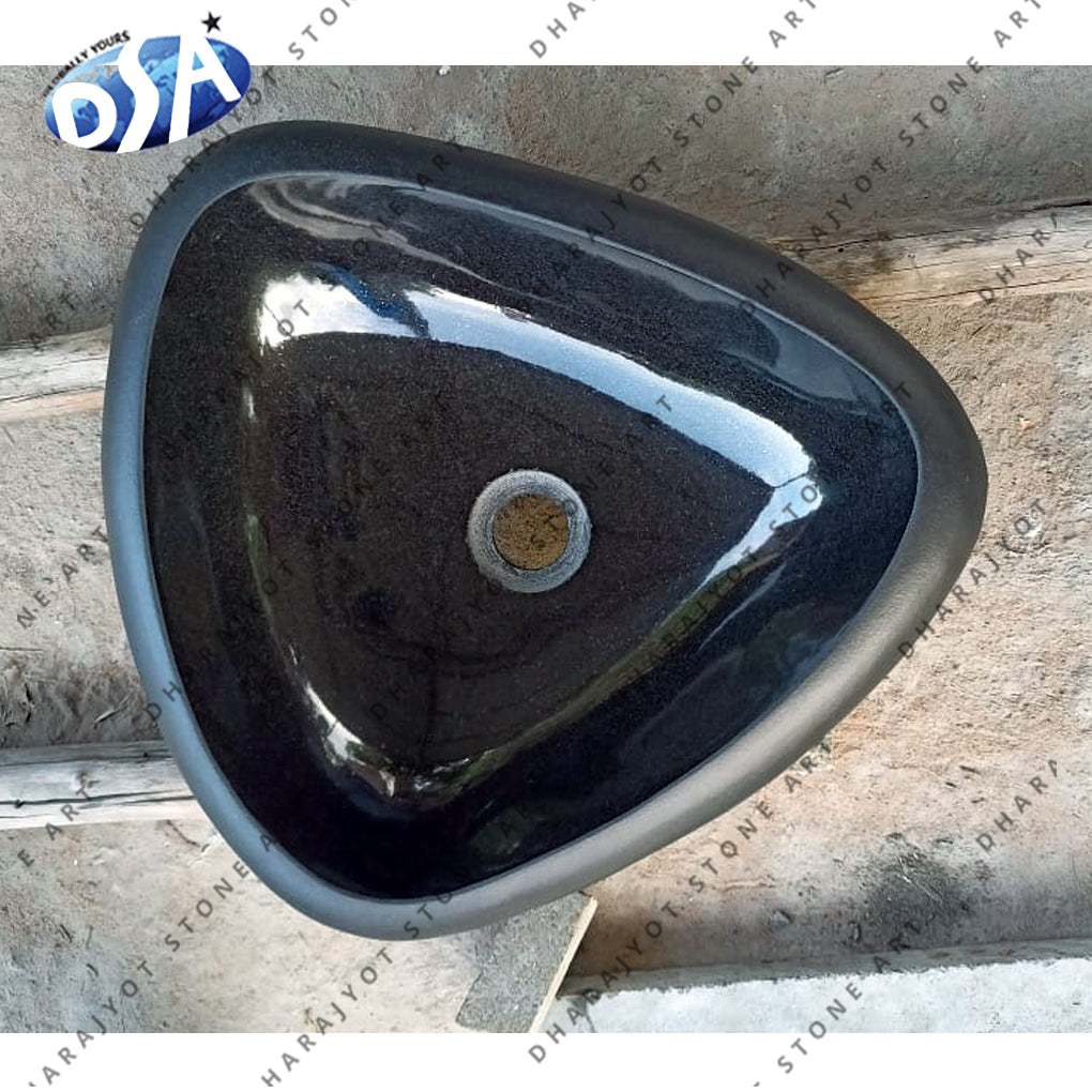 Black Marble Triangular Shape Counter Basin Sink