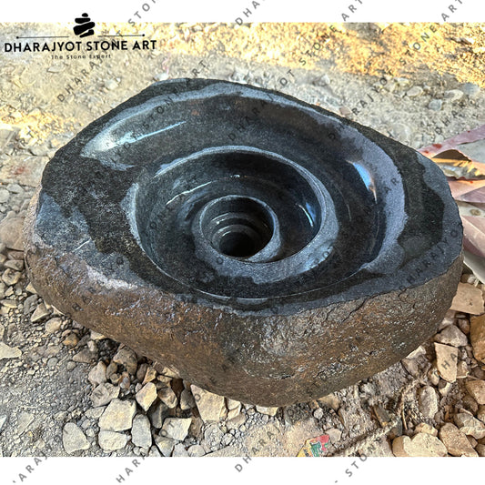 Hand Carved Natural Stone Basin River Stone Wash Basin