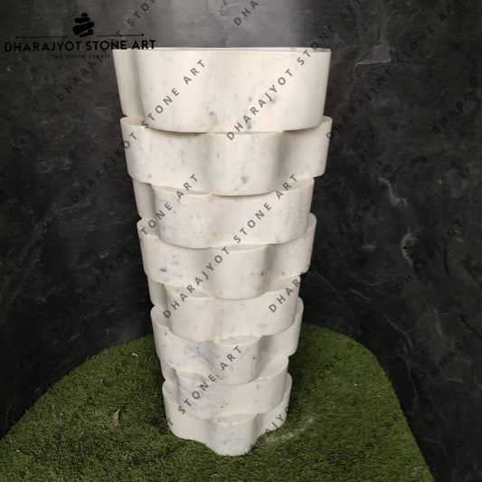 Italian Indoor Design Marble Stone Pedestal Basin