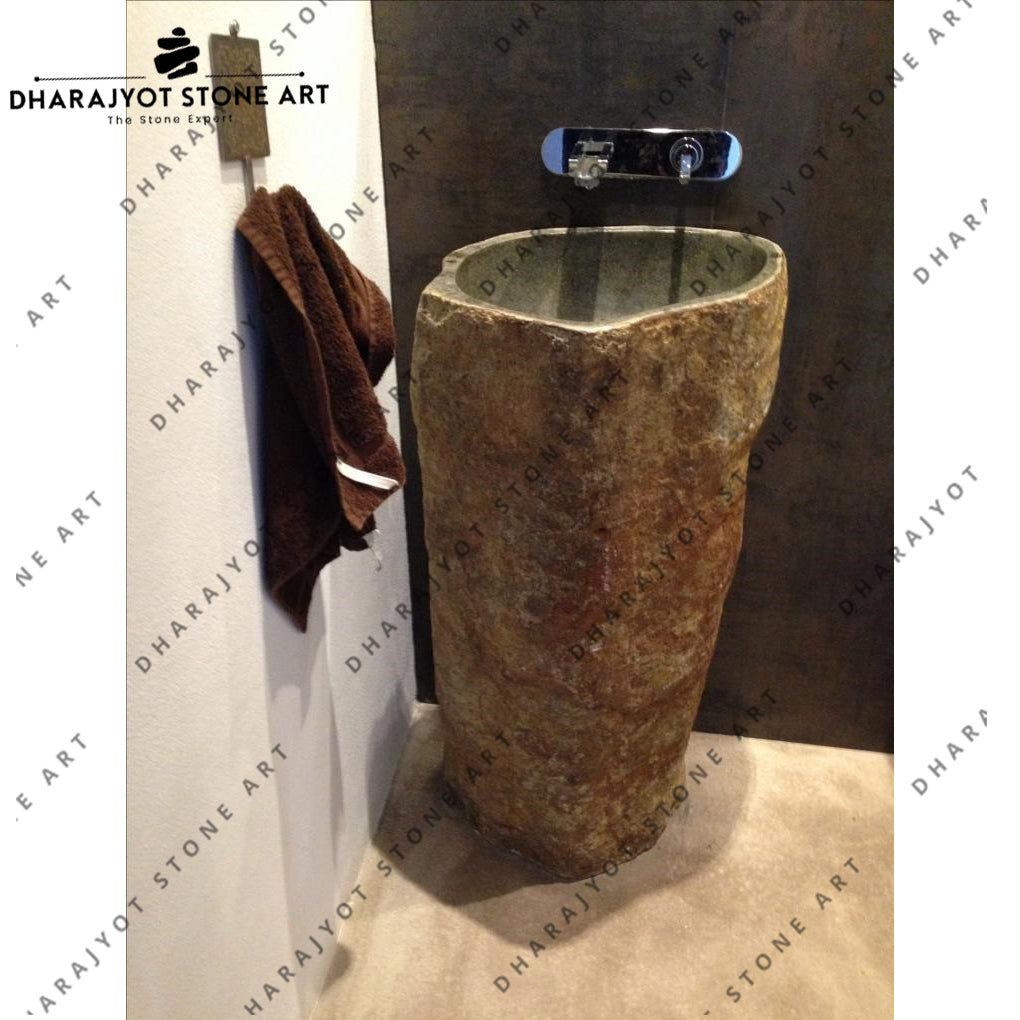 Customized Basalt Pedestal Bathroom Sink