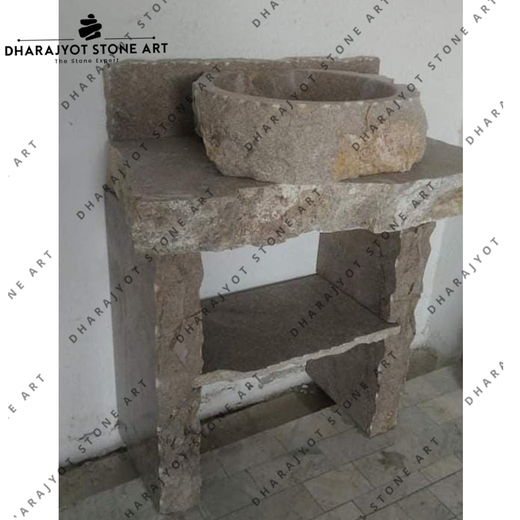 Natural Stone Pedestal Marble Sink Bathroom