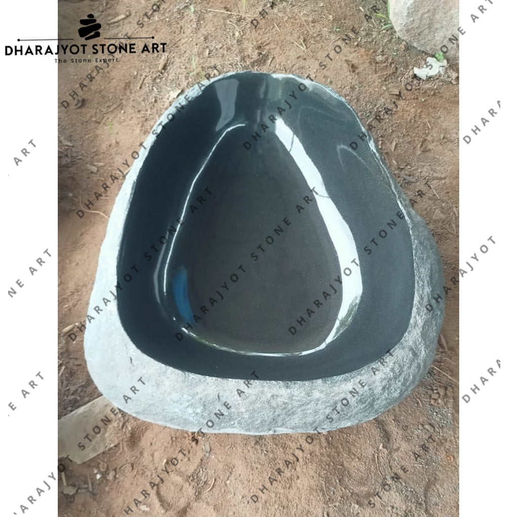 Black Granite Oval Bathroom Table Top Wash Basin