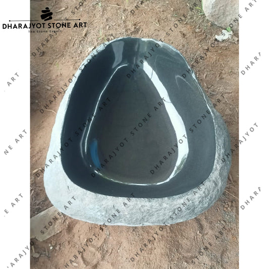 Black Granite Oval Bathroom Table Top Wash Basin