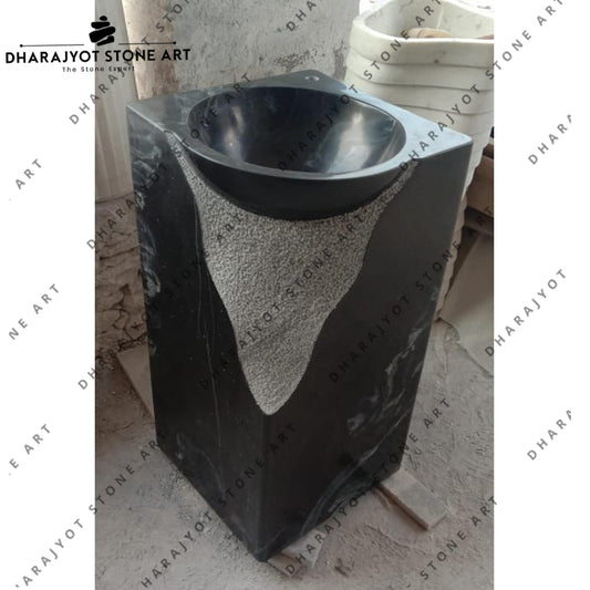 Black Granite Pedestal Sink