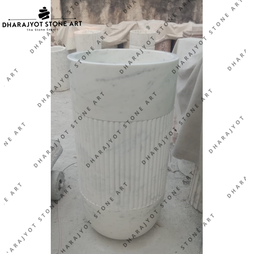 European Style Home Decoration White Marble Bathroom Sinks