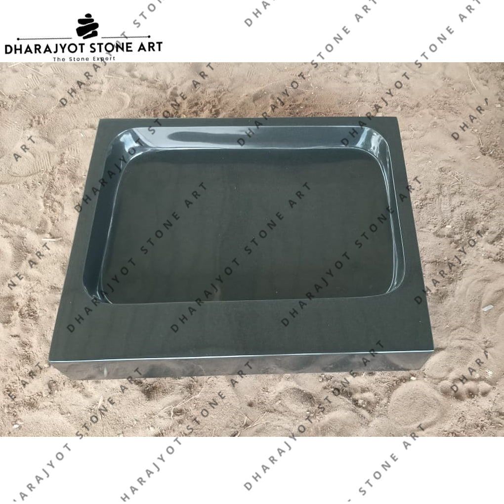 Black Granite Stone Square Wash Basin