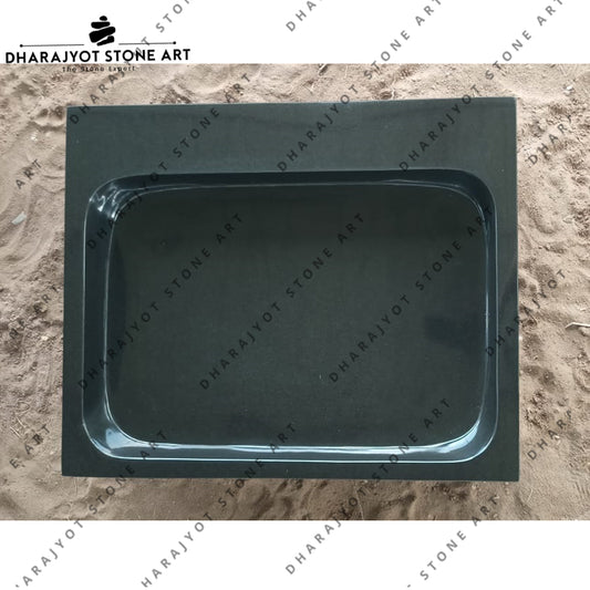 Black Granite Stone Square Wash Basin