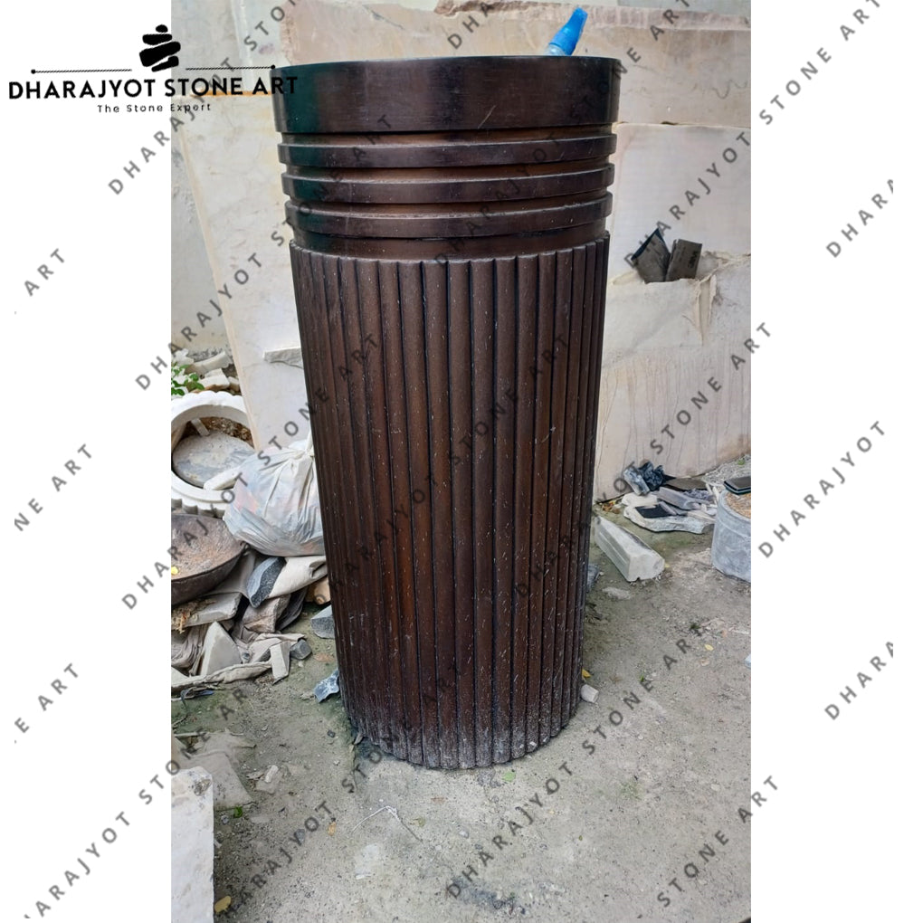 Home Bathroom Free Standing Natural Pedestal Wash Basin