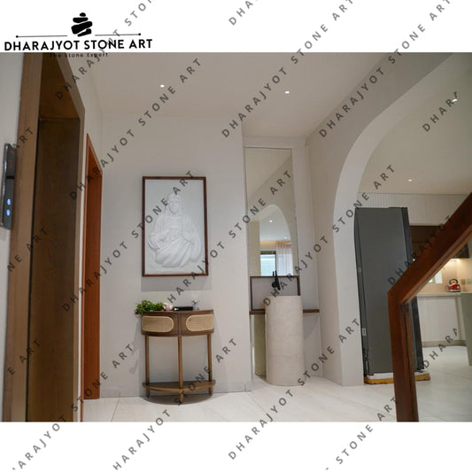 Customize Pedestal Marble Round Handmade Natural Stone Washbasin
