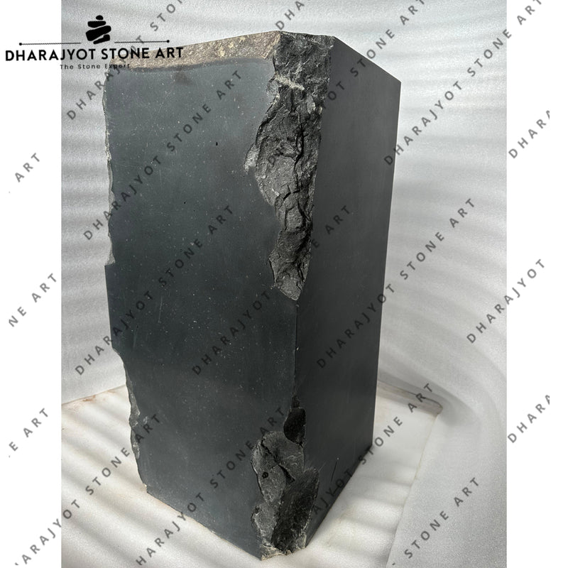 Handcrafted Natural Black Basalt Pedestal Washbasin