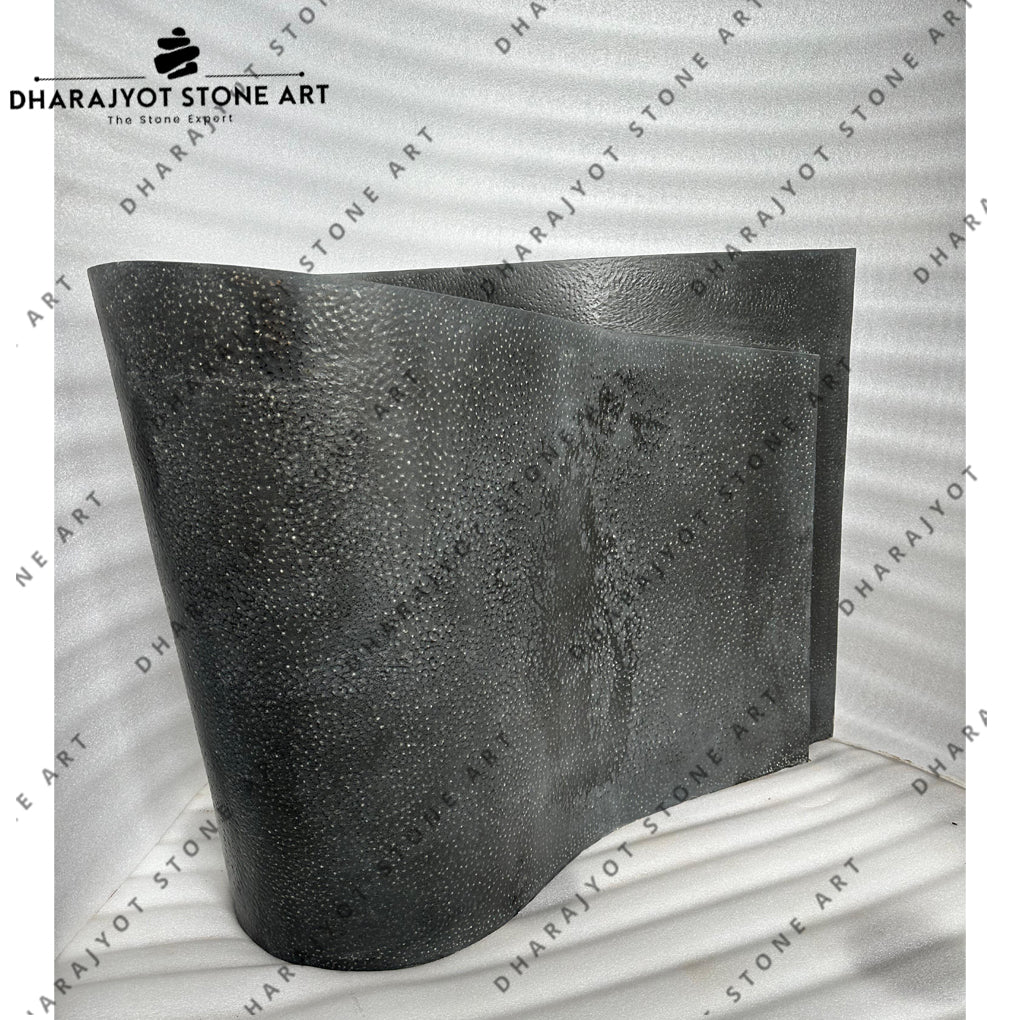 Luxury Bathrooms Curved Black Basalt Washbasin