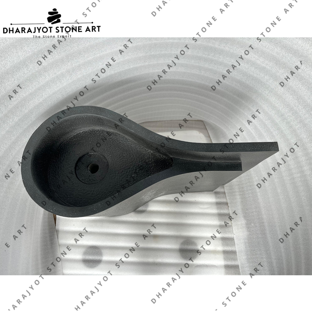 Luxury Bathrooms Curved Black Basalt Washbasin
