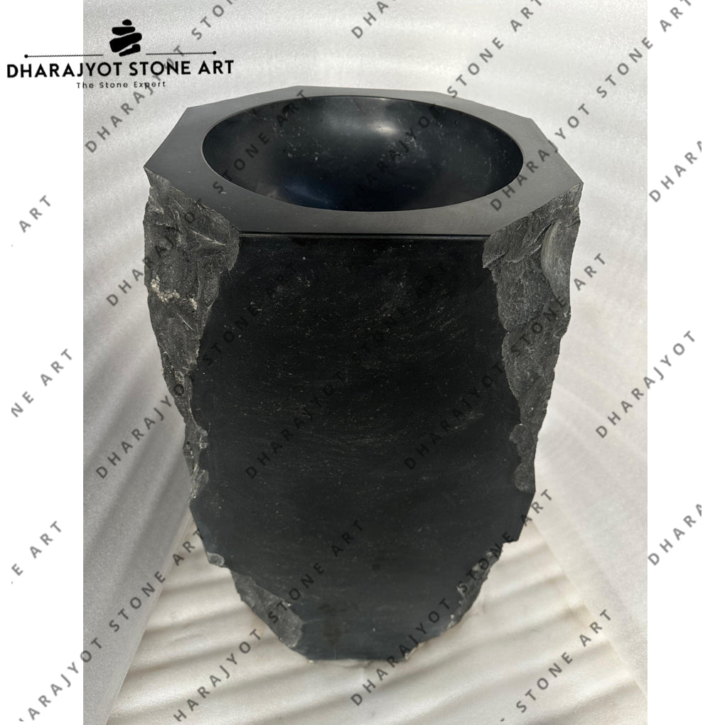Natural Rock Modern Black Basalt Stone Washbasin