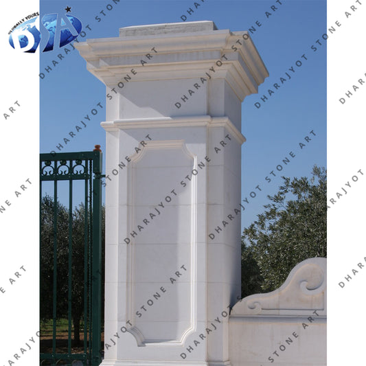 Custom Classical Antique White Natural Stone Gate